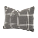 Essential Grey Checkered Lumbar Performance Throw Pillow With Insert - Set of 2 Throw Pillows LOOMLAN By Essentials For Living