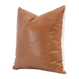 Essential Whiskey Brown Leather Throw Pillow With Insert - Set of 2 Throw Pillows LOOMLAN By Essentials For Living