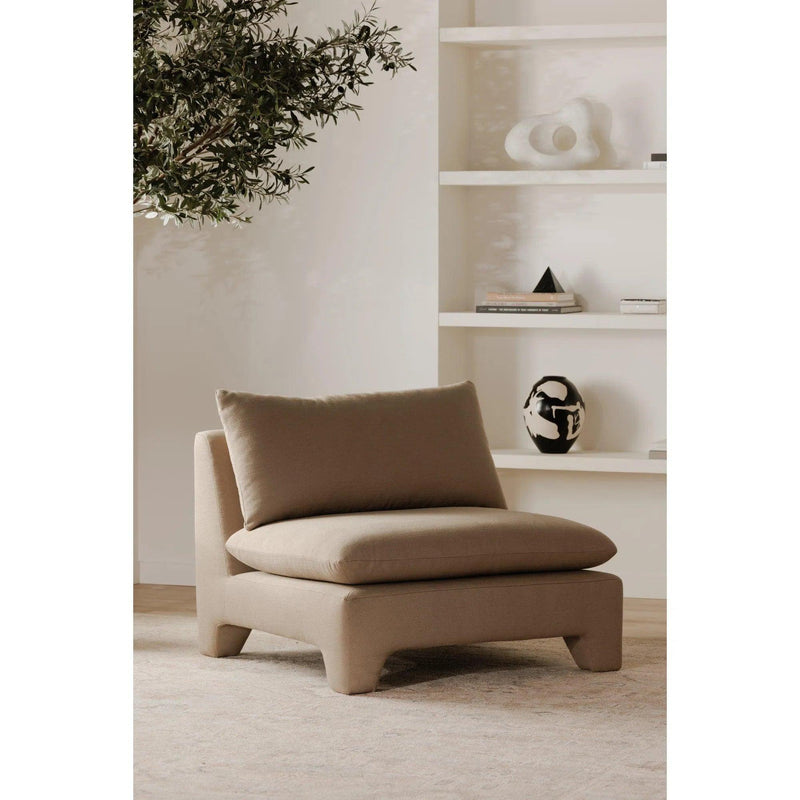 Estelle Polyester Upholstered Armless Lounge Chair Lounge Chairs LOOMLAN By Moe's Home