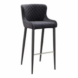 Etta Barstool Dark Grey Contemporary Bar Stools LOOMLAN By Moe's Home