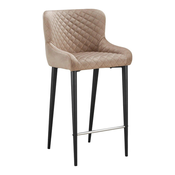 Etta Polyester Velvet and Metal Greyish Brown Counter Stool Counter Stools LOOMLAN By Moe's Home