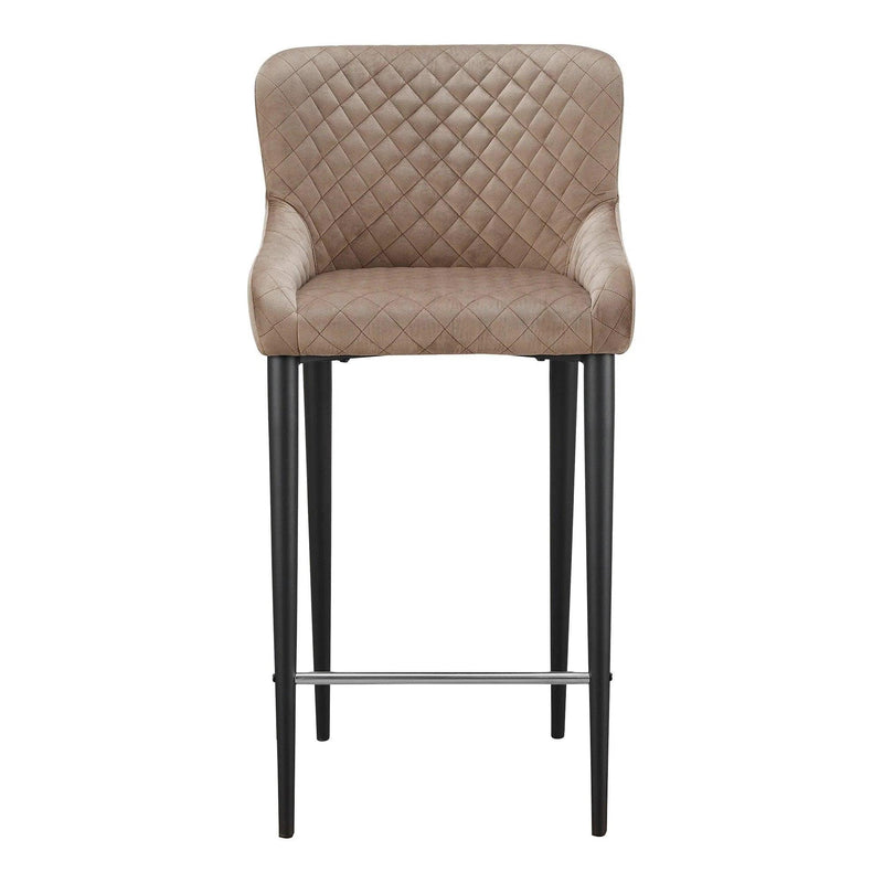 Etta Polyester Velvet and Metal Greyish Brown Counter Stool Counter Stools LOOMLAN By Moe's Home