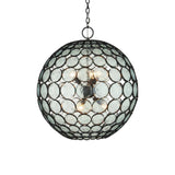 Etude Orb Iron and Glass Black Chandelier Chandeliers LOOMLAN By Currey & Co