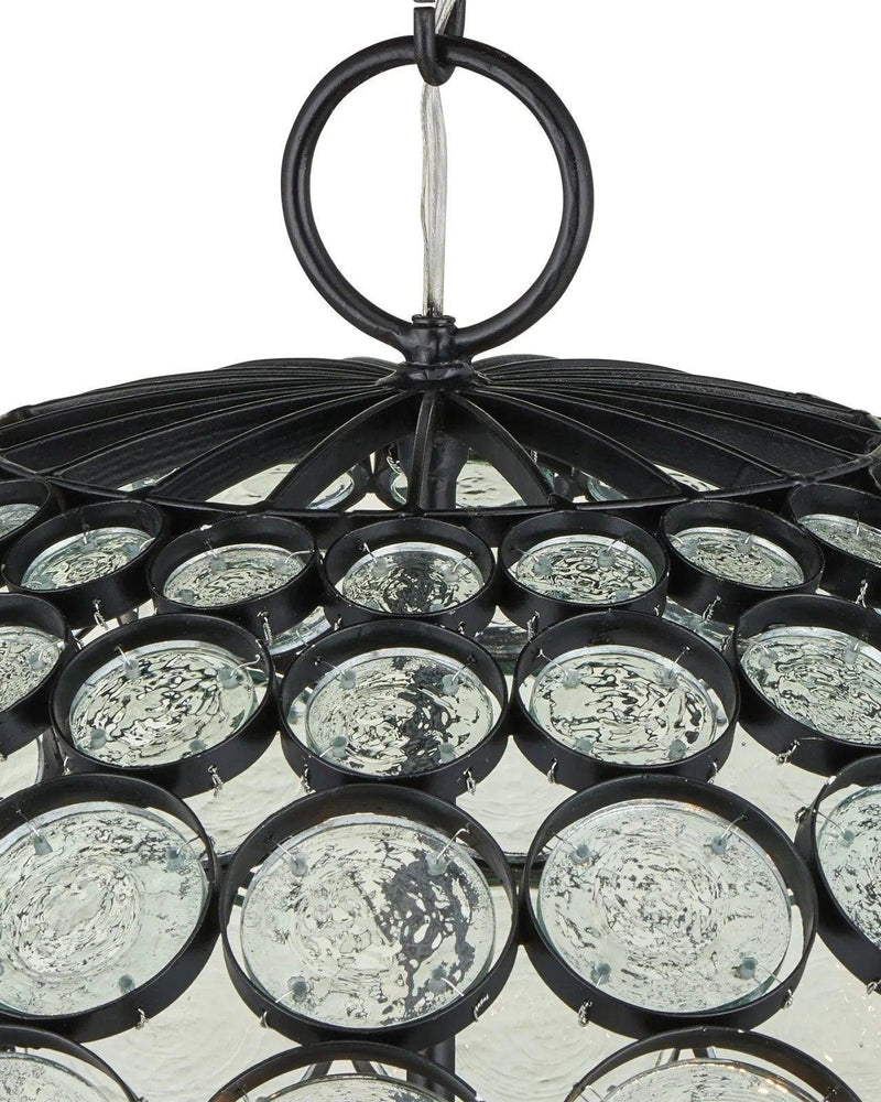 Etude Orb Iron and Glass Black Chandelier Chandeliers LOOMLAN By Currey & Co