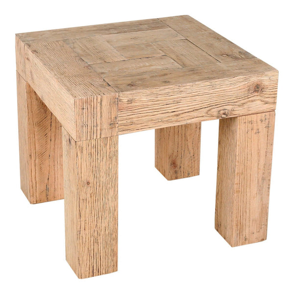 Evander Oak Reclaimed Wood End Table for Living Room Side Tables LOOMLAN By Moe's Home