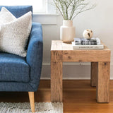 Evander Oak Reclaimed Wood End Table for Living Room Side Tables LOOMLAN By Moe's Home