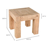 Evander Oak Reclaimed Wood End Table for Living Room Side Tables LOOMLAN By Moe's Home