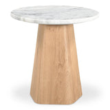 Evelyn Wood Grey Round Accent Table Side Tables LOOMLAN By Moe's Home