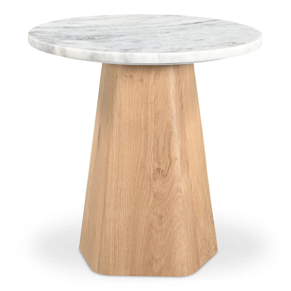 Evelyn Wood Grey Round Accent Table Side Tables LOOMLAN By Moe's Home