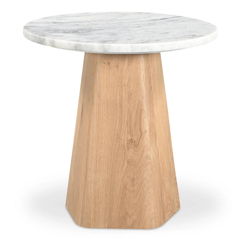 Evelyn Wood Grey Round Accent Table Side Tables LOOMLAN By Moe's Home