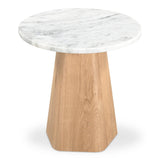 Evelyn Wood Grey Round Accent Table Side Tables LOOMLAN By Moe's Home