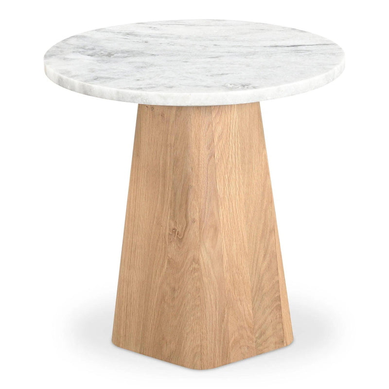 Evelyn Wood Grey Round Accent Table Side Tables LOOMLAN By Moe's Home