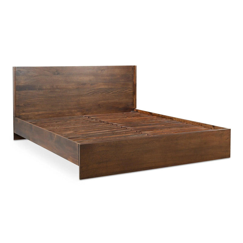 Everett Wood Dark Brown Bed Beds LOOMLAN By Moe's Home