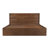 Everett Wood Dark Brown Bed Beds LOOMLAN By Moe's Home