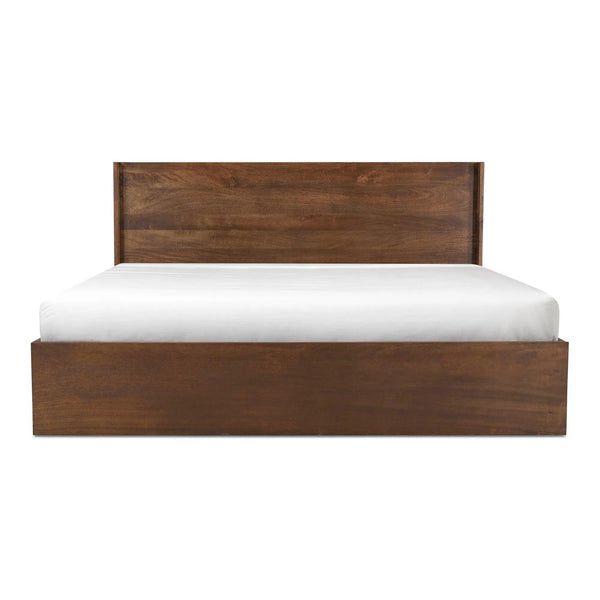 Everett Wood Dark Brown Bed Beds LOOMLAN By Moe's Home