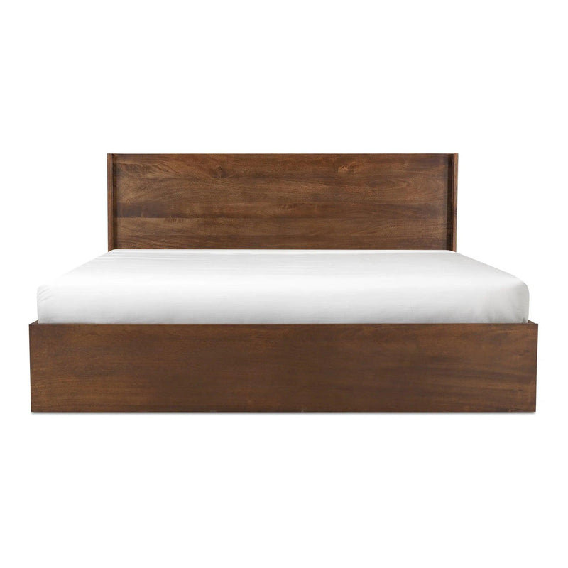 Everett Wood Dark Brown Bed Beds LOOMLAN By Moe's Home