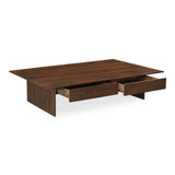 Everett Wood Dark Brown Rectangular Coffee Table Coffee Tables LOOMLAN By Moe's Home