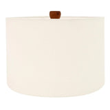 Evie Mango Wood and Textured Cotton Brown Table Lamp Table Lamps LOOMLAN By Moe's Home