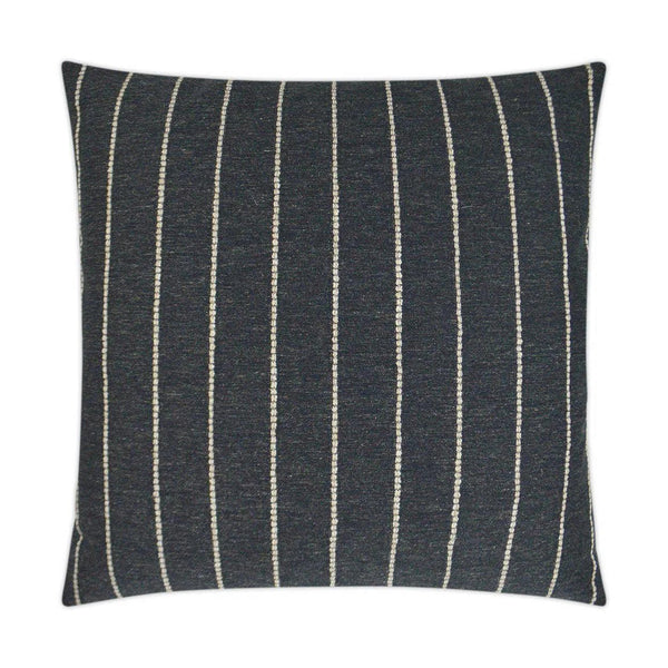 Evie Onyx Farmhouse Stripes Black Large Throw Pillow With Insert Throw Pillows LOOMLAN By D.V. Kap