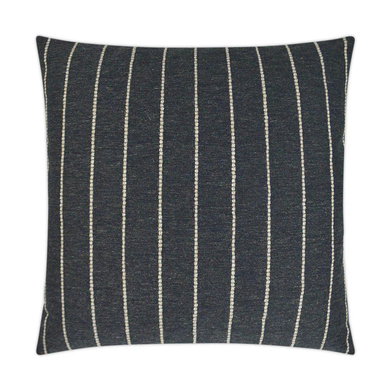 Evie Onyx Farmhouse Stripes Black Large Throw Pillow With Insert Throw Pillows LOOMLAN By D.V. Kap