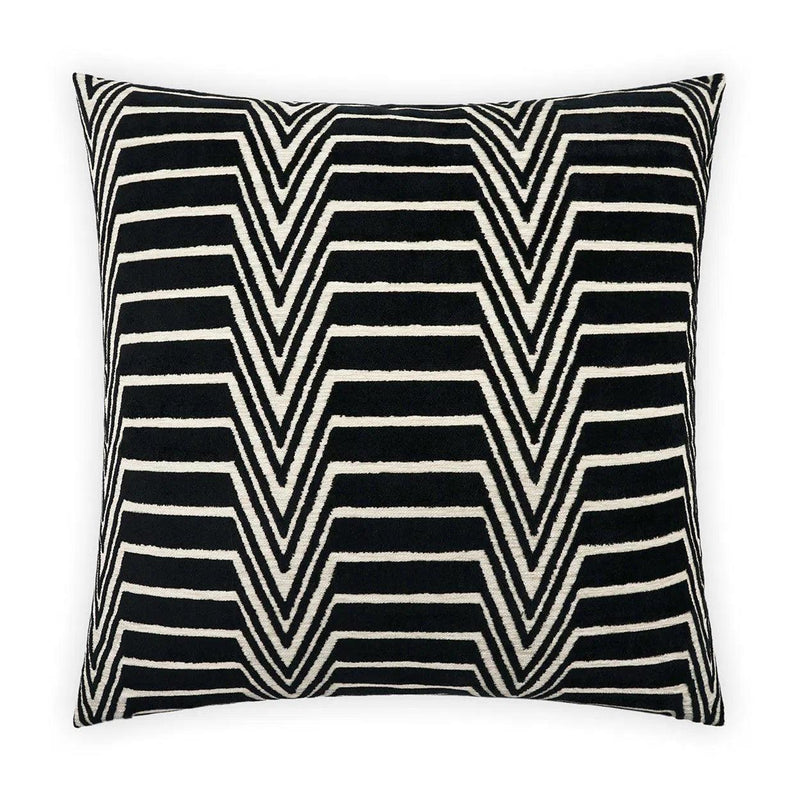 Evora Jet Black Throw Pillow With Insert Throw Pillows LOOMLAN By D.V. Kap