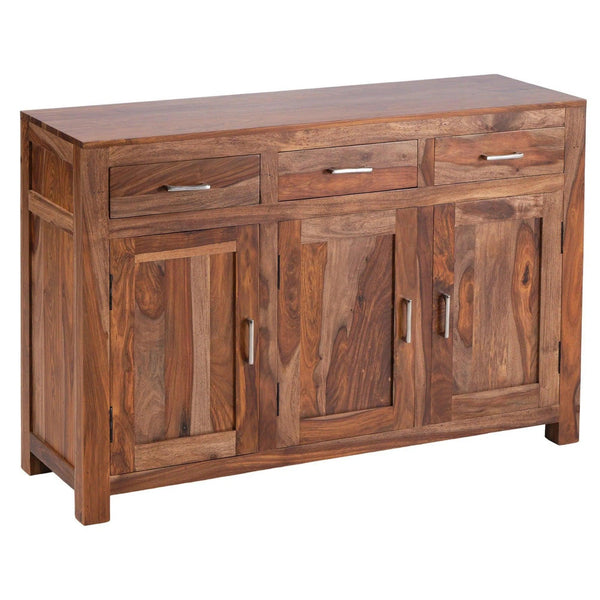 Exeter Natural Sheesham Timber 3 Drawer and 3 Door Sideboard Sideboards LOOMLAN By LOOMLAN