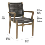 Explorer Oceans Dining Armchair Set of Two - Mixed Grey Outdoor Dining Chairs Outdoor Dining Chairs LOOMLAN By Seasonal Living