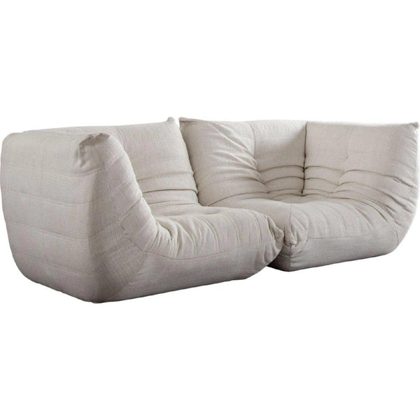 Ezra 2PC Modular Sofa in Cream Fabric Modular Sofas LOOMLAN By Diamond Sofa