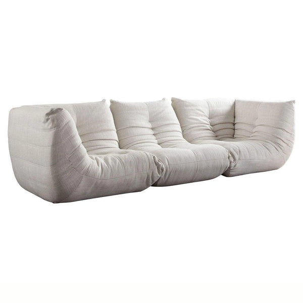 Ezra 3PC Modular Sofa in Cream Fabric Modular Sofas LOOMLAN By Diamond Sofa