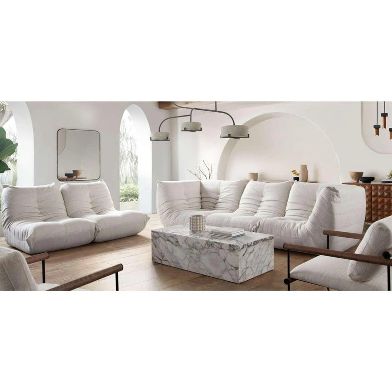 Ezra 3PC Modular Sofa in Cream Fabric Modular Sofas LOOMLAN By Diamond Sofa