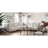 Ezra 5PC Corner Sectional in Cream Fabric Modular Sofas LOOMLAN By Diamond Sofa