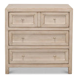 Ezra Three Drawer Commode Stone Grey Dressers LOOMLAN By Sarreid