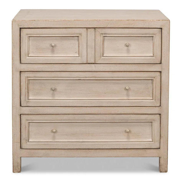 Ezra Three Drawer Commode Stone Grey Dressers LOOMLAN By Sarreid