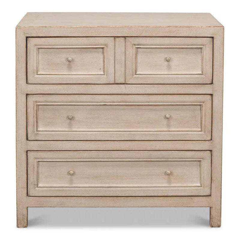 Ezra Three Drawer Commode Stone Grey Dressers LOOMLAN By Sarreid