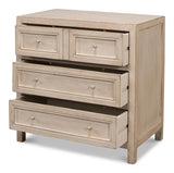 Ezra Three Drawer Commode Stone Grey Dressers LOOMLAN By Sarreid