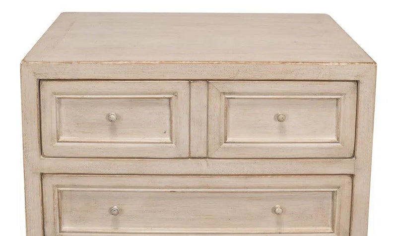 Ezra Three Drawer Commode Stone Grey Dressers LOOMLAN By Sarreid