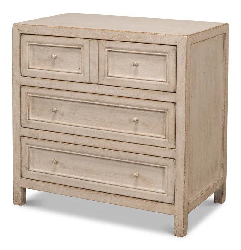 Ezra Three Drawer Commode Stone Grey Dressers LOOMLAN By Sarreid