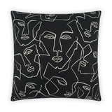 Face Up Black Throw Pillow With Insert Throw Pillows LOOMLAN By D.V. Kap