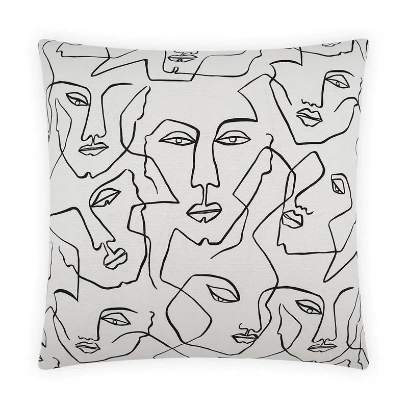 Face Up White Throw Pillow With Insert Throw Pillows LOOMLAN By D.V. Kap