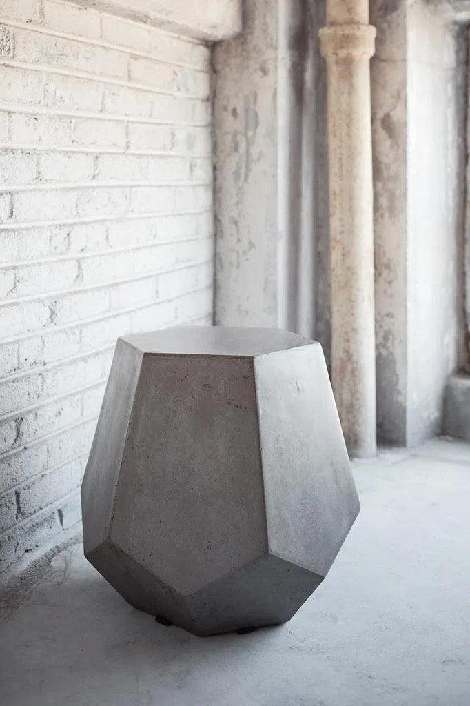 Faceted Fiber Reinforced Concrete Side Table Outdoor Side Tables LOOMLAN By Urbia