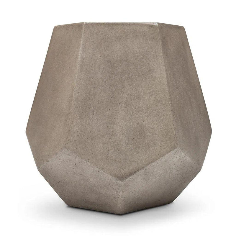 Faceted Fiber Reinforced Concrete Side Table Outdoor Side Tables LOOMLAN By Urbia