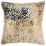 Faida Gold Throw Pillow With Down Insert Throw Pillows LOOMLAN By LOOMLAN