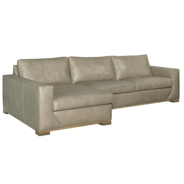 Fairview Custom Leather Sectional Sofa L-Shaped Left or Right Facing Chaise Sectionals LOOMLAN By Uptown Sebastian