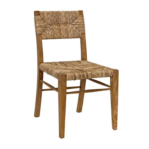 Faley Teak Wood Armless Chair With Woven Club Chairs LOOMLAN By Noir