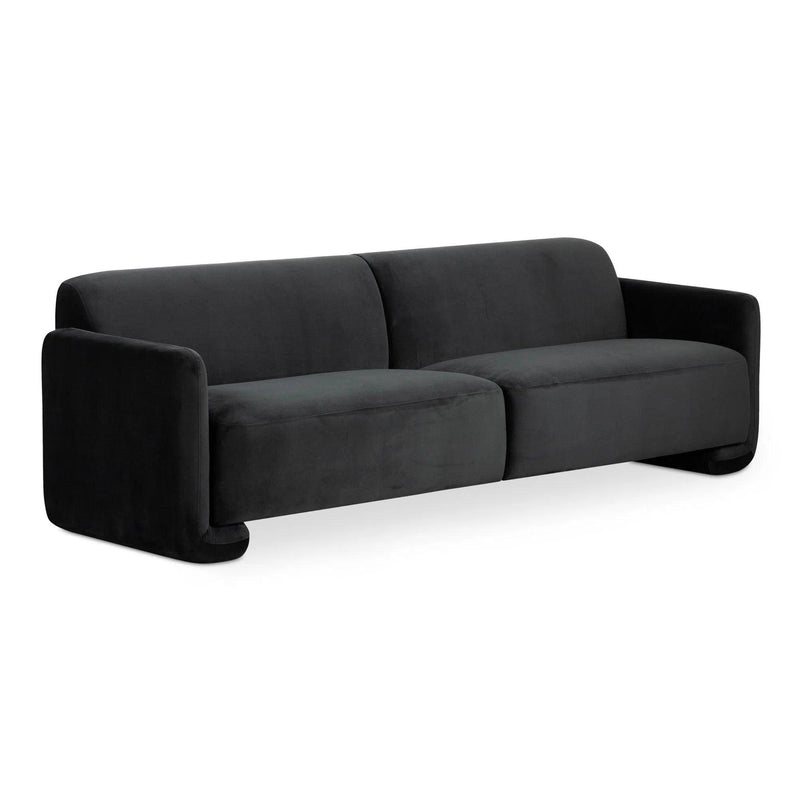 Fallon Polyester and Solid Pine Black Sofa Sofas & Loveseats LOOMLAN By Moe's Home