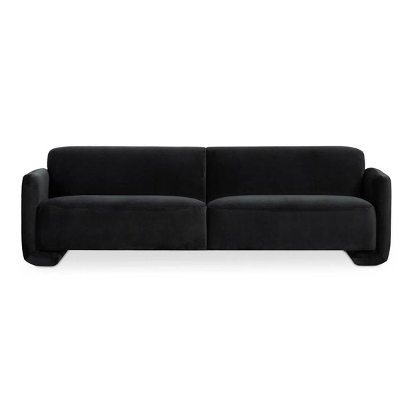 Fallon Polyester and Solid Pine Black Sofa Sofas & Loveseats LOOMLAN By Moe's Home