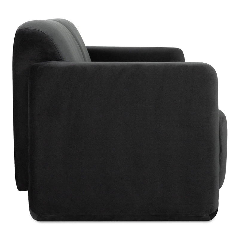 Fallon Polyester and Solid Pine Black Sofa Sofas & Loveseats LOOMLAN By Moe's Home