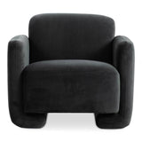 Fallon Polyester and Solid Pine Dark Grey Accent Arm Chair Club Chairs LOOMLAN By Moe's Home