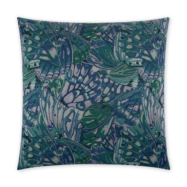 Farfalla Abstract Blue Large Throw Pillow With Insert Throw Pillows LOOMLAN By D.V. Kap