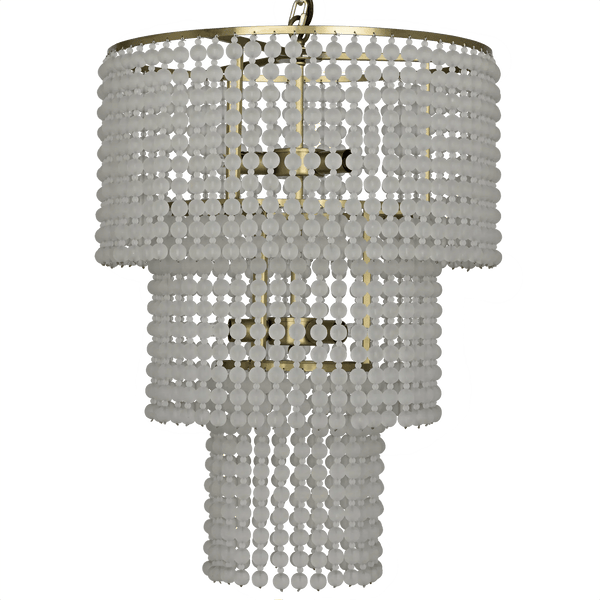 Fatima Metal and Glass Chandelier With Antique Brass Chandeliers LOOMLAN By Noir